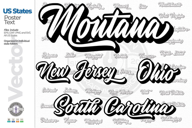 US States Poster Text SVG AfterTenDesign 