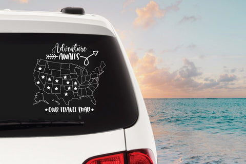 US Travel Map SVG File | Adventure Awaits SVG File SVG Old Market 