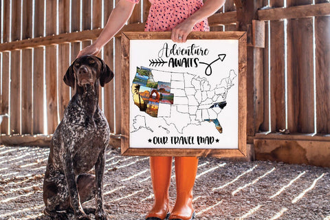 US Travel Map SVG File | Adventure Awaits SVG File SVG Old Market 