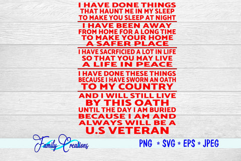 U.S. Veteran SVG Family Creations 