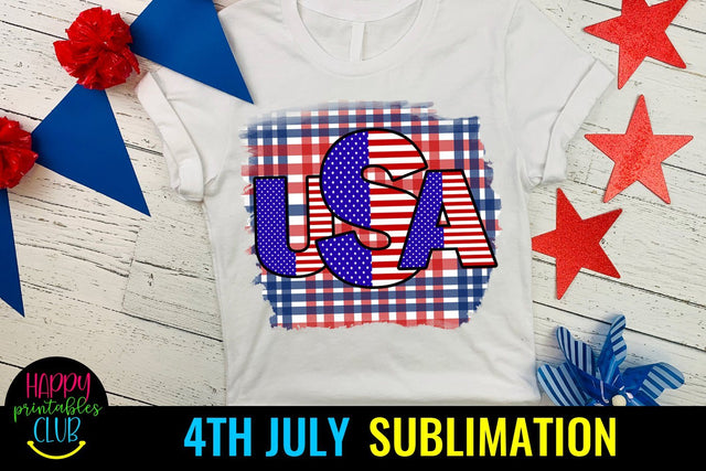 USA 4th of July Sublimation- July 4th Sublimation Ideas PNG Sublimation Happy Printables Club 
