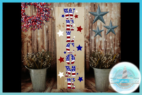 USA American Flag Alphabet Bundle SVG SVG Harbor Grace Designs 