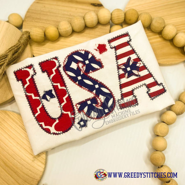 USA Applique Embroidery Design Embroidery/Applique DESIGNS Greedy Stitches 