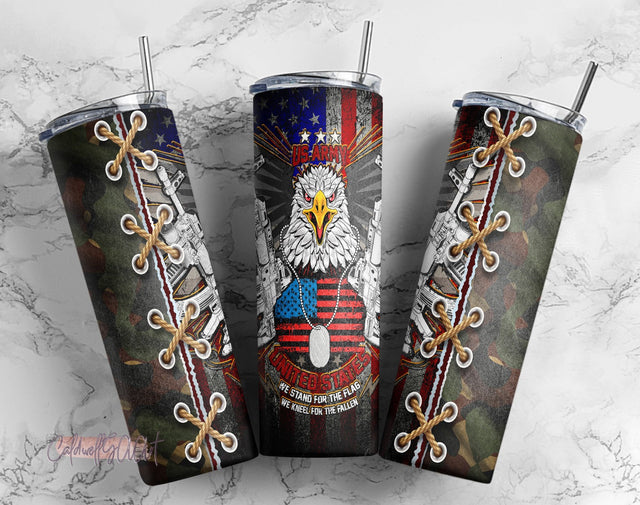 USA Army 20oz and 30oz Skinny Tumbler Sublimation Designs American Flag Eagle for Straight/Tapered Tumbler PNG File Digital Download Sublimation CaldwellArt 
