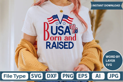 Usa Born and Raised Svg Cut File SVG DesignPlante 503 