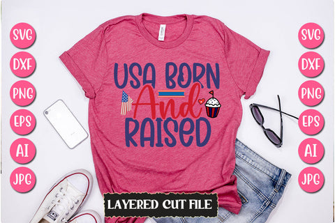 Usa Born and Raised SVG Cut File SVG Newmockups 