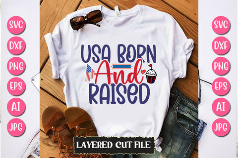 Usa Born and Raised SVG Cut File SVG Newmockups 