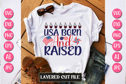 Usa Born And Raised SVG Cut File SVG Newmockups 