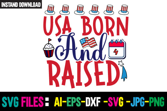 Usa Born and Raised SVG Cut File SVG Newmockups 