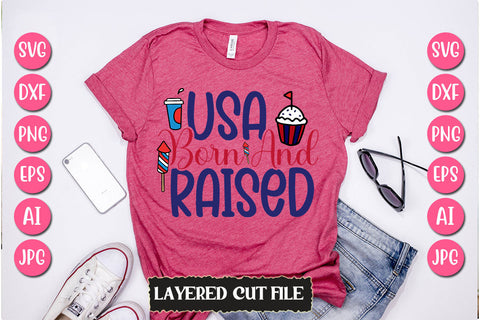 Usa Born and Raised SVG Cut File SVG Newmockups 