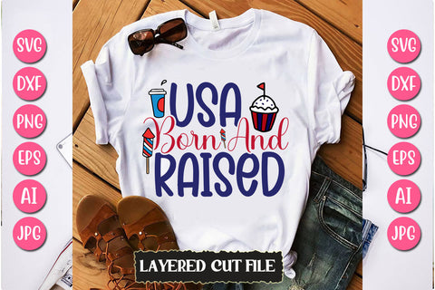 Usa Born and Raised SVG Cut File SVG Newmockups 