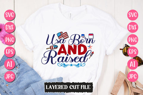 Usa Born and Raised SVG Cut File SVG Newmockups 