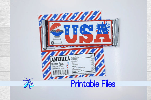 USA Candy Bar Wrapper 3D Paper Family Creations 