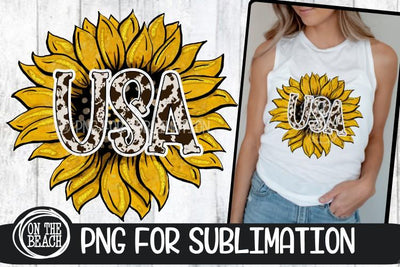 USA - Cowhide - Sunflower - 300 DPI PNG Sublimation SVG On the Beach Boutique 