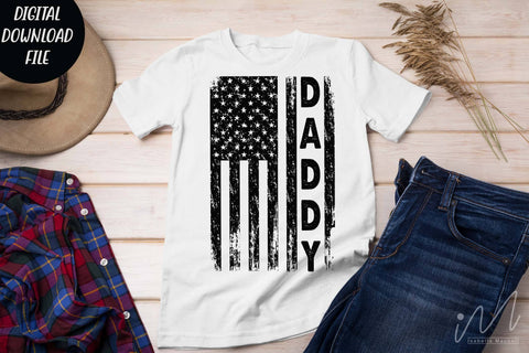 USA Daddy t shirt svg, Father's day t shirt, USA flag t shirt svg, Destressed flag svg, 4th of July svg, Independence day Daddy t shirt svg SVG Isabella Machell 
