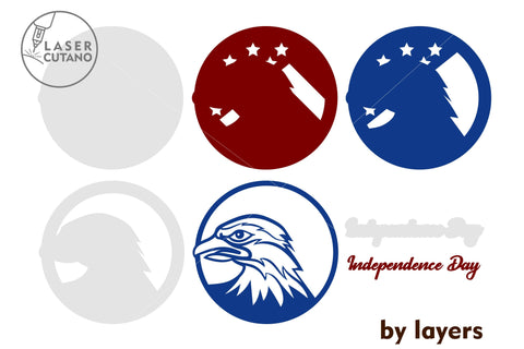 USA Eagle, Independence Day, 4th Of July, Patriotic SVG LaserCutano 