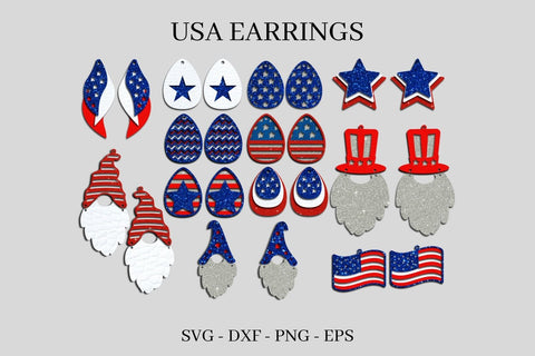 USA Earrings SVG Bundle SVG SvgOcean 