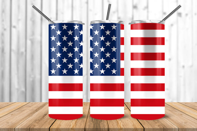 USA Flag 20 oz Skinny Tumbler Wrap Sublimation Design Sublimation Sublimatiz Designs 