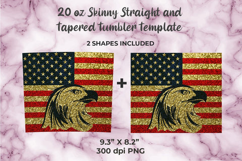 USA Flag & Eagle 4th of july Collage 20oz Skinny Tumbler Template Sublimation Sublimatiz Designs 
