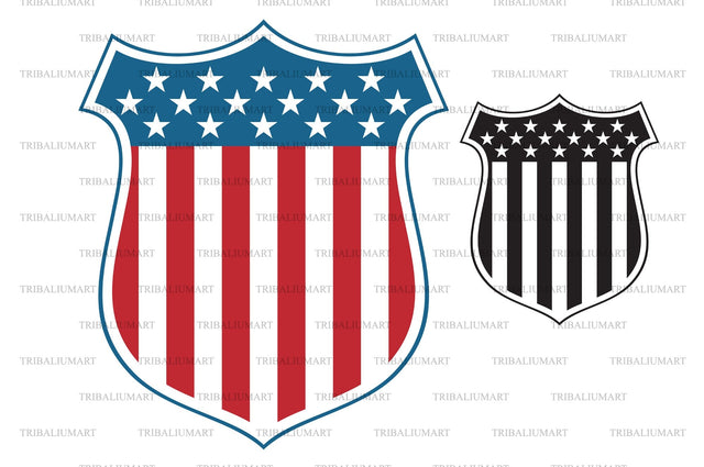 USA flag shield SVG TribaliumArtSF 