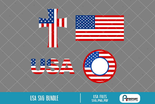 USA Flag Svg Bundle SVG Pinoyart Kreatib