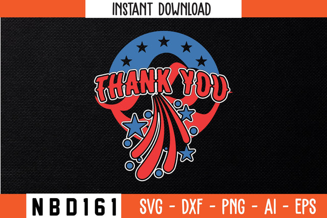 USA FLAG THANK YOU T-Shirt Design SVG Nbd161 