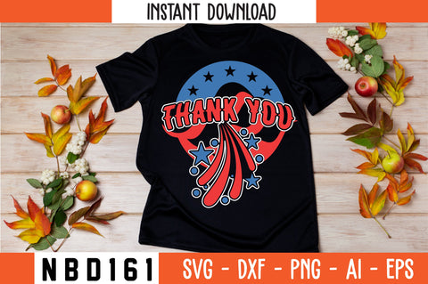 USA FLAG THANK YOU T-Shirt Design SVG Nbd161 