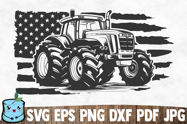 USA Flag Tractor SVG MintyMarshmallows 