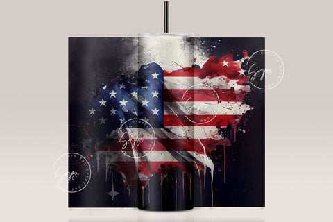 USA flag tumbler Design, American flag USA, 4th July, 20oz Skinny Tumbler Seamless Sublimation, Patriotic Tumbler Wrap, Gift for Dad Father Sublimation Syre Digital Creations 