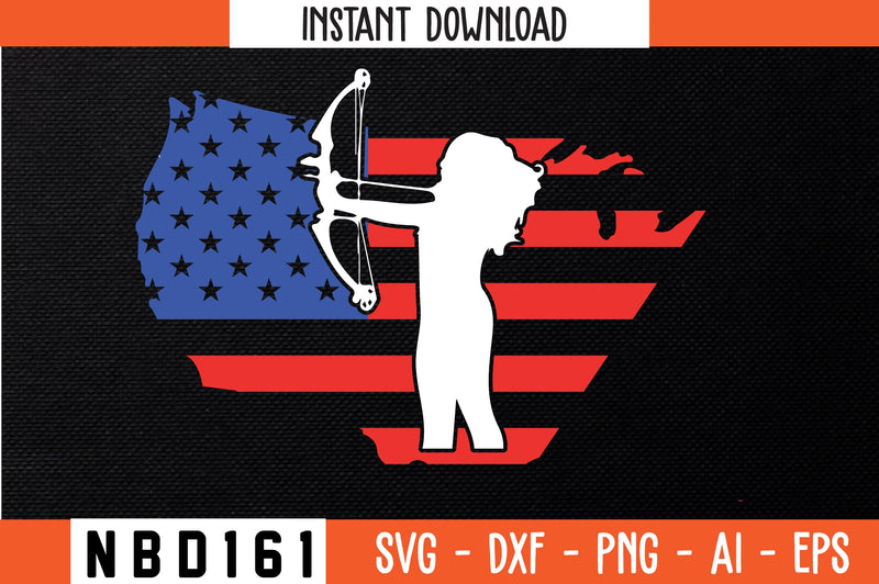 usa flag with archery Svg Design SVG Nbd161 