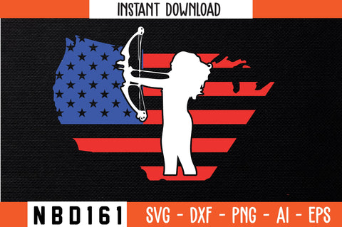 usa flag with archery Svg Design SVG Nbd161 