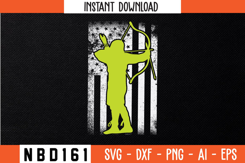 usa flag with archery Svg Design SVG Nbd161 