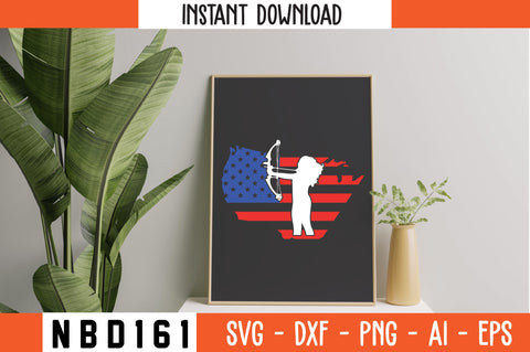 usa flag with archery Svg Design SVG Nbd161 