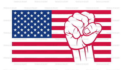 USA flag with fist SVG TribaliumArtSF 