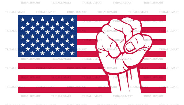 USA flag with fist SVG TribaliumArtSF 