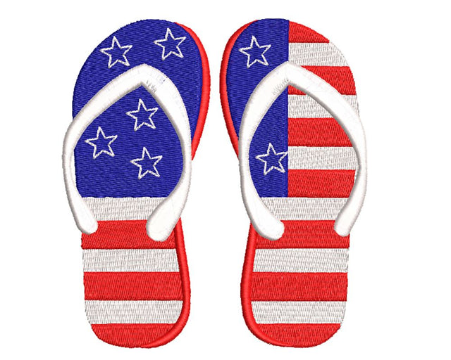 USA Flip Flops, Machine embroidery design Embroidery/Applique DESIGNS Canada Embroidery 