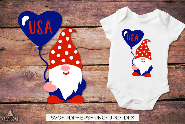 Usa Gnome, 4th of July Gnome svg SVG Olga Boat Design 