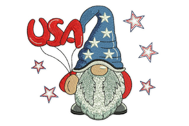 USA Gnome Embroidery Designs Embroidery/Applique DESIGNS NextEmbroidery 