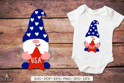 Usa gnome svg, Patriotic Gnome SVG Olga Boat Design 