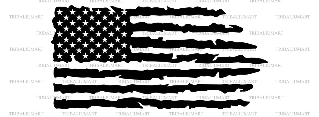 USA grunge flag. Cut files for Cricut. Clip Art silhouettes (eps, svg ...