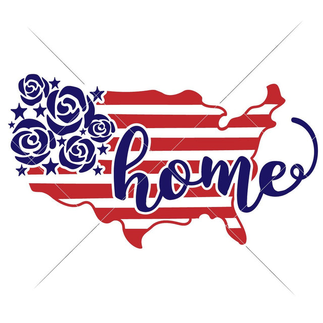 USA Home (multi color) - USA American Patriotic - 4th of July SVG Chameleon Cuttables 