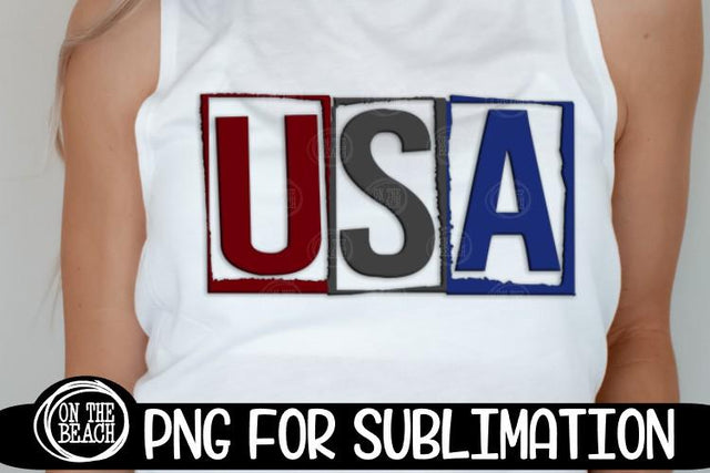 USA - July 4th - America -Red Gray Blue -PNG for Sublimation Sublimation On the Beach Boutique 