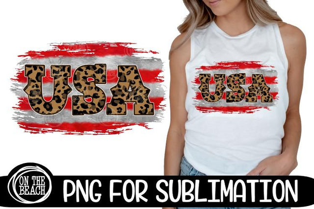 USA - Leopard - 300 DPI PNG Sublimation Sublimation On the Beach Boutique 