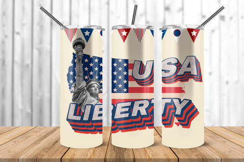 USA Liberty 20 oz Skinny Tumbler Wrap Sublimation Design Sublimation Sublimatiz Designs 