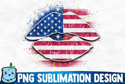 USA Lips Sublimation Design Sublimation MintyMarshmallows 
