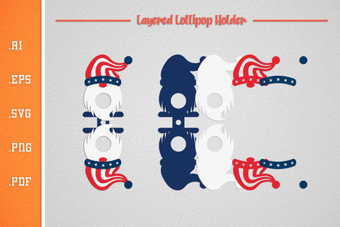 USA Lollipop Holders SVG - Layered Paper Cut SVG Slim Studio 
