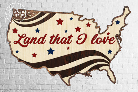 USA MAP 4th July Multilayer Laser Cut File, Mandala, Sign SVG SVG LaserCutano 