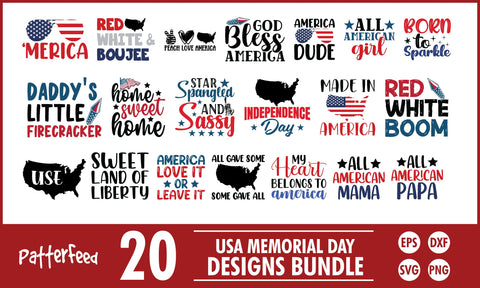 USA Memorial Day SVG Designs Bundle SVG PatternFeed8 