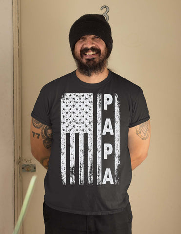 USA papa t shirt svg, papa t shirt design, 4th of July Papa t shirt svg, USA destressed flag svg SVG Isabella Machell 