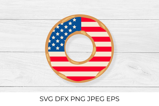 USA Patriotic Donut. Independence day doughnut SVG LaBelezoka 
